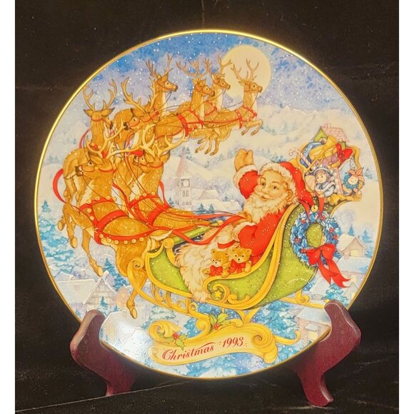 Antique Avon Porcelain Collector's Plate "Special Christmas Delivery" - Picture 1 of 6